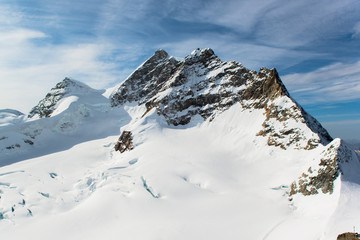 Alpine Alps mountain landscape at Jungfraujoch