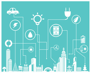 save energy info graphic, background, eco concept