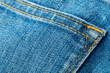Jeans back pocket close up