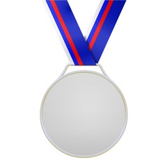 Médaille d’argent avec ruban couleurs russes