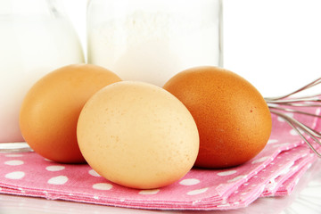 Ingredients for dough isolated on white