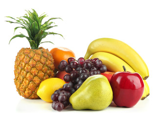 Tasty fruits isolated on white