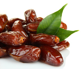 Dried dates isolated on white