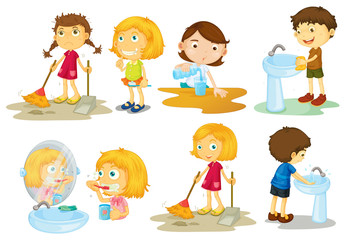 Kids engaging in different activities