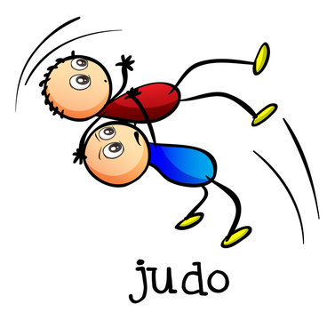 Stickmen doing judo