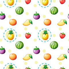 Seamless design with fruits