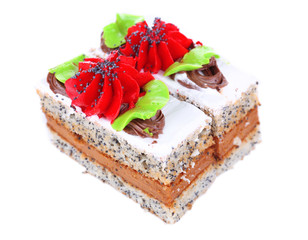 Tasty cakes isolated on white