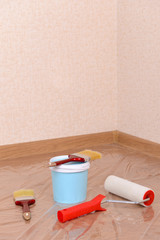 Paint on floor in room