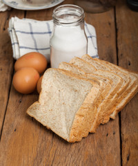 Bread assortment on a wooden table