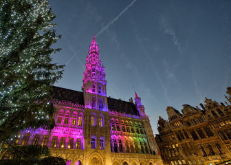 Christmas illumination of Grand Place in Brussels - 59916264