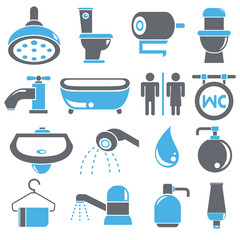 bathroom icons set