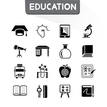 education icons set, vector set