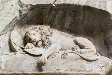 Dying lion monument in Lucerne, Switzerland