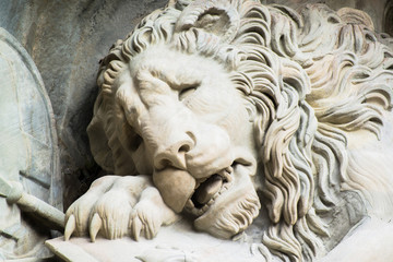 Dying lion monument in Lucerne, Switzerland