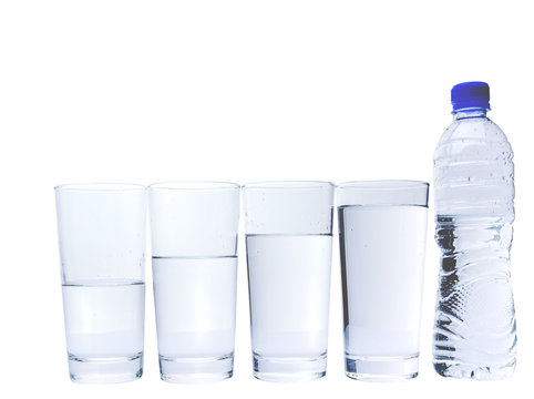 Glasses With Mineral Water Bottle