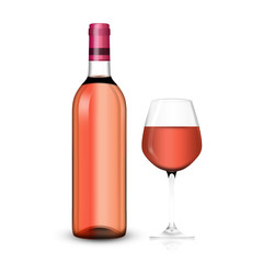 wine bottle with clear glass and bright content illustration