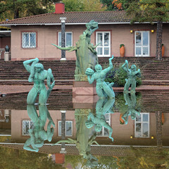 Europe and the Bull Fountain in Millesgarden sculpture garden