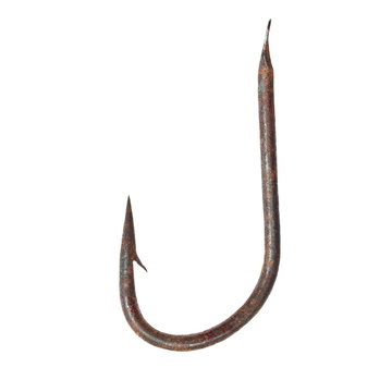 old rusty fishing hook isolated on white, with clipping path