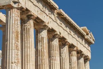 Detail of Parthenon on the Acropolis in Athens, Greece