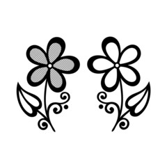 Beautiful Decorative Flower with Leaves (Vector)