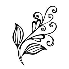 Beautiful Decorative Flower with Leaves (Vector)