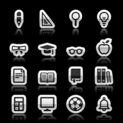 Education icons, vector illustration