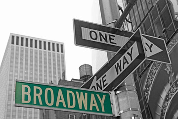 Street signs for Broadway in NYC.