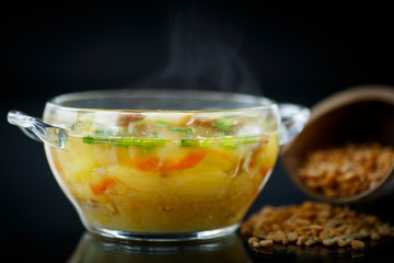 pea soup with croutons