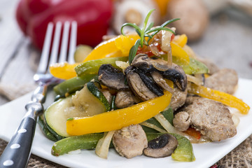 Portion of Vegetables with Chicken
