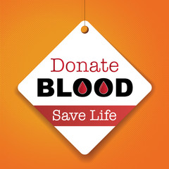 Donate Blood Save Life - Vector Paper tag / sticker
