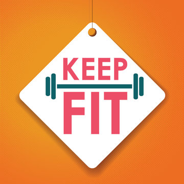 Keep Fit - Vector Paper tag / sticker