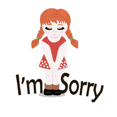 Girl on a white background.Vector illustration.