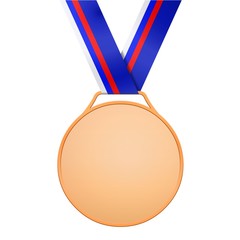 Médaille de bronze avec ruban couleurs russes