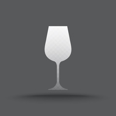 Vector of transparent wine glass icon on isolated background