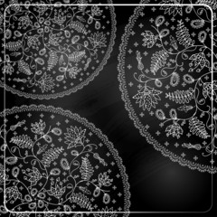 Chalk Style Hand Drawn Flowers.