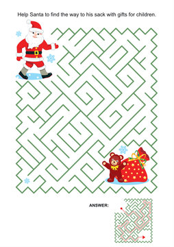 Maze game for kids - Santa and his sack