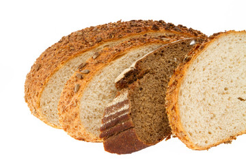 homemade bread with sesame and sunflower seeds