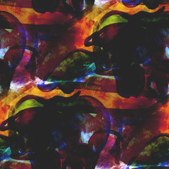 Obraz premium abstract avant-garde yellow, purple seamless wallpaper watercolo