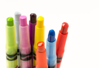 Colorful crayons pencils