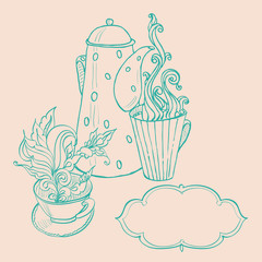 cup of aromatic  tea