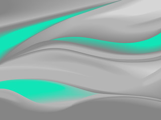 Modern satin background in gray and turquoise tones