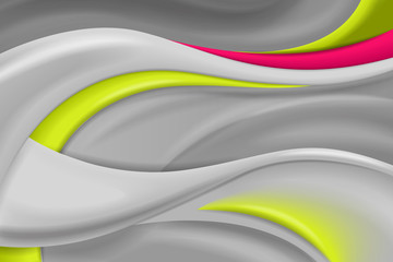Modern gray wavy background with yellow and pink elements