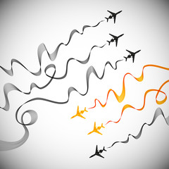 airplane, vector abstract background