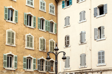 Fototapeta na wymiar Old European house with windows