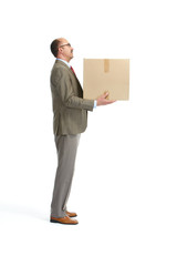 Businessman and a cardboard box