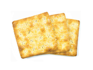 Stack of sugar crackers isolated on the white background. food s