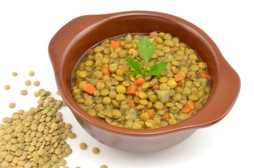 Green lentil soup