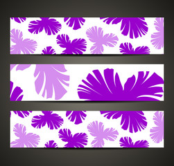 Naklejka premium banner with floral pattern