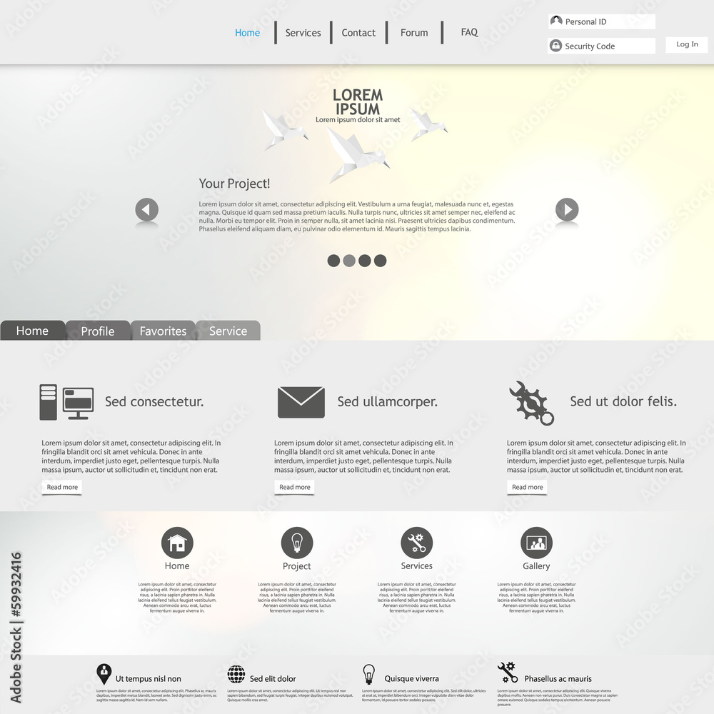 Poster modern website template /vector/