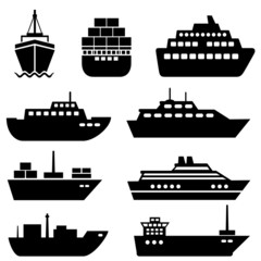 Ship and boat icons